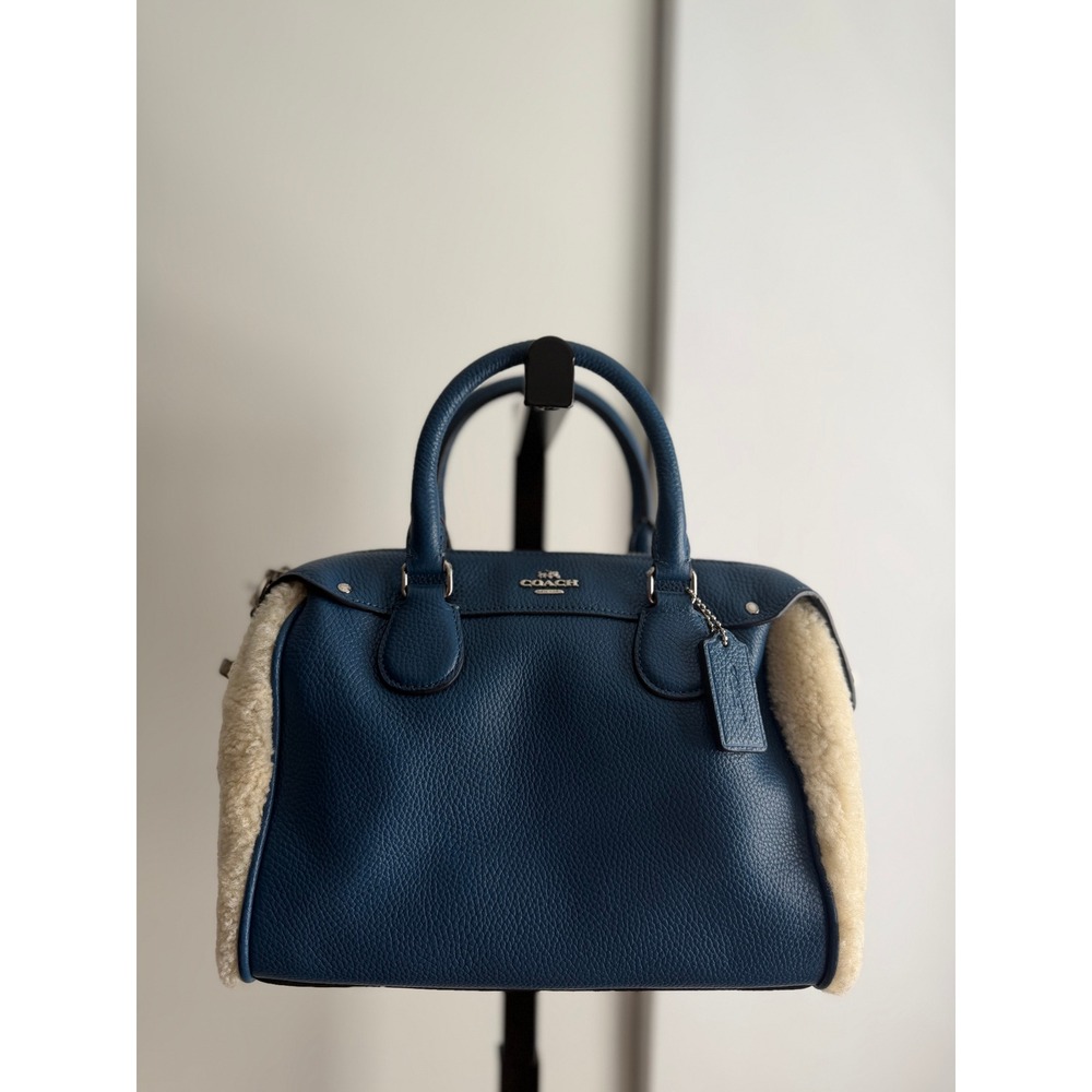 NWT Coach Mini Bennett Shearling Satchel Crossbody - One Size - Slate Blue